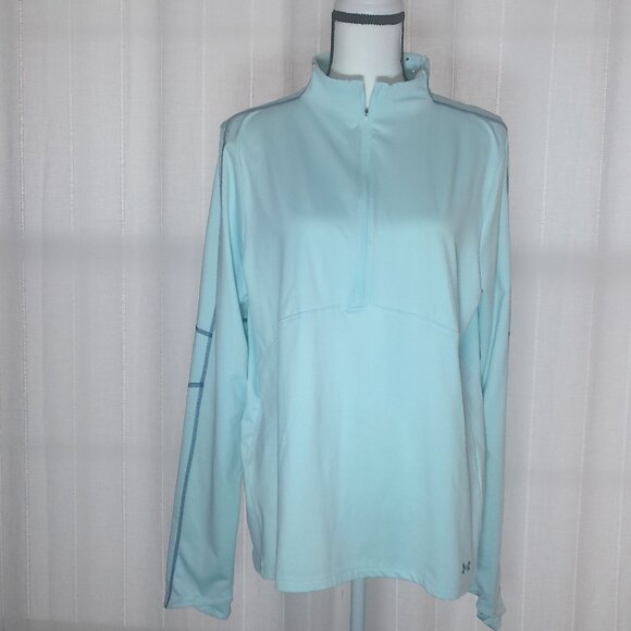 Under Armour Fitted Light Green 1/2 Zip Sweatshirt XXL - Picture 1 of 6